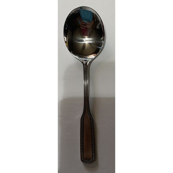 "1776' Stainless By Salem Japan 6 Piece Serving Set Beaded Edge - Picture 6 of 9